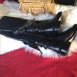 VALENTINO Bow-Accented Leather Knee-High Boots